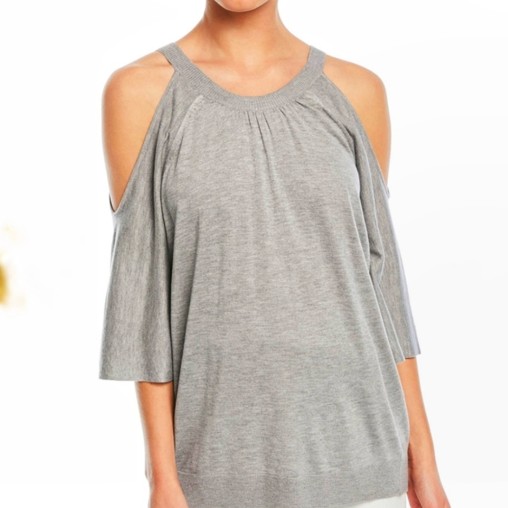 Halston Heritage Summer Cold Shoulder Light Knit Size Small Oversized -NWT